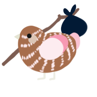 A brown and rose chicken with a bar pattern