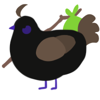 A black and bark chicken