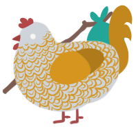 (unnamed), a mist and ochre chicken with a double-lace pattern