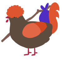 A bark and vermilion chicken