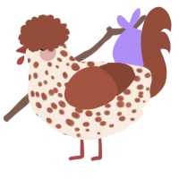A cream and russet chicken with a speckle pattern