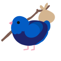 A navy and ultramarine chicken with a head pattern