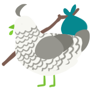 A white and ash chicken with a lace pattern