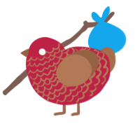 A crimson and brown chicken with a lace pattern