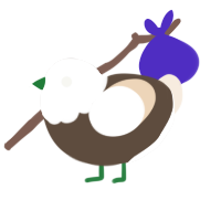 A bark and cream chicken with a head pattern
