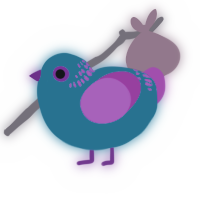 A sea and fuchsia chicken with a neck-band pattern