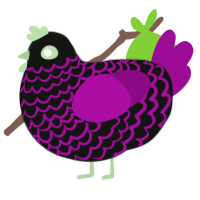 A black and plum chicken with a lace pattern