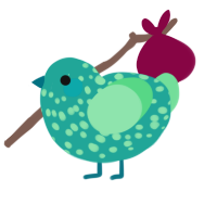 A turquoise and spring chicken with a speckle pattern