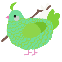 A spring and grass chicken with a lace pattern