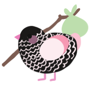 A sable and rose chicken with a lace pattern