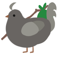 A grey and ash chicken