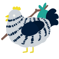 A mist and tumblr chicken with a bar pattern
