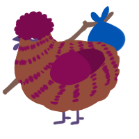 A russet and wine chicken with a bar pattern