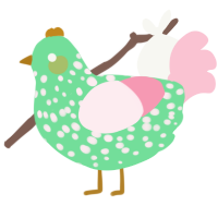 A spring and rose chicken with a speckle pattern