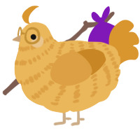 A honey and orange chicken with a bar pattern