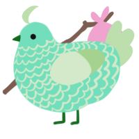 A mint and gluppy chicken with a lace pattern