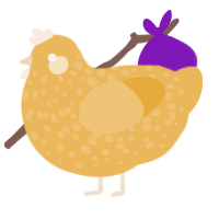 A honey chicken with a speckle pattern