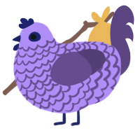 A lilac and overcast chicken with a lace pattern