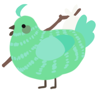 A spring and mint chicken with a bar pattern