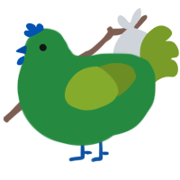 A viridian and chartreuse chicken