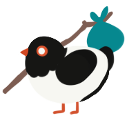 A white and black chicken with a head pattern