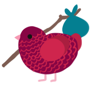 A maroon and crimson chicken with a lace pattern