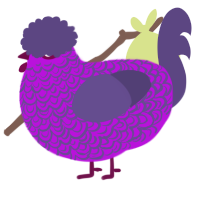 A amethyst and overcast chicken with a double-lace pattern