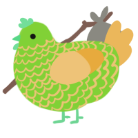 A grass and honey chicken with a lace pattern