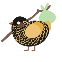 A sable and honey chicken with a lace pattern