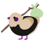 A sable and beige chicken with a head pattern
