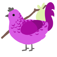 A orchid and plum chicken with a half-lace pattern