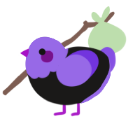 A sable and blurple chicken with a head pattern