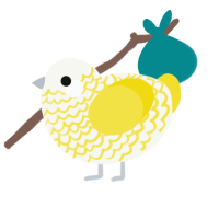 A white and yellow chicken with a lace pattern