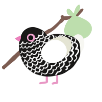 A sable and white chicken with a lace pattern