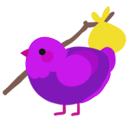 A violet and amethyst chicken with a head pattern