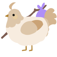A cream and beige chicken with a head pattern