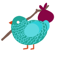 A turquoise and aqua chicken with a lace pattern