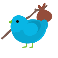 twitter not x, a cerulean chicken with a head pattern