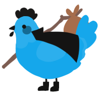 A sky chicken with a head pattern