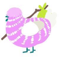 A lavender and white chicken with a bar pattern