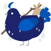 Okab, a navy and ultramarine chicken