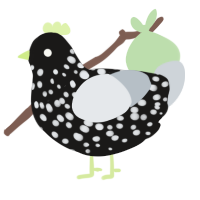 (unnamed), a sable and mist chicken with a speckle pattern