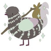 Old Walking Fish, a overcast and lavender chicken with a bar pattern