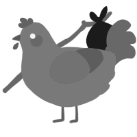 A brown and violet chicken