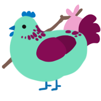 Mint Raspberry Chip, a mint and wine chicken with a neck-speckle pattern