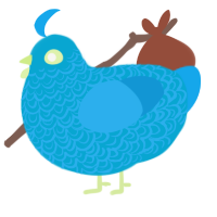 blunt the smoken, a cerulean and sky chicken with a double-lace pattern
