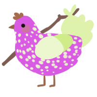 (unnamed), a orchid and apple chicken with a speckle pattern