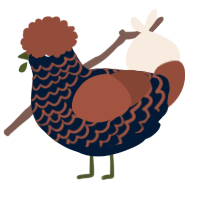 A tumblr and russet chicken with a lace pattern