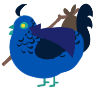 ryujin, a ultramarine and tumblr chicken with a half-lace pattern