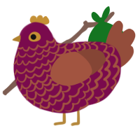 cozy, a wine and russet chicken with a lace pattern